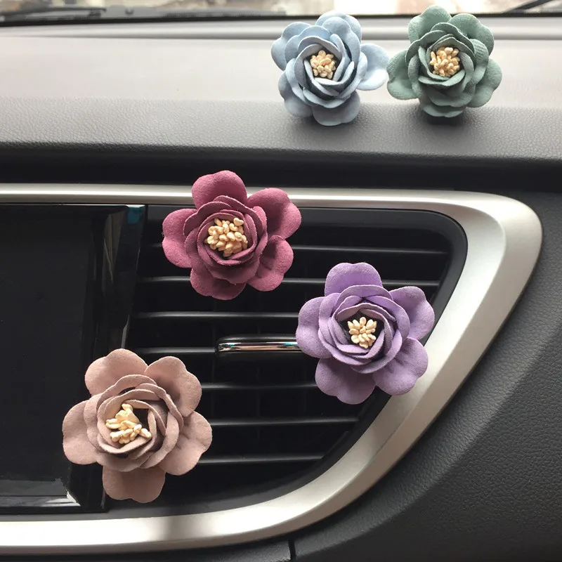 

Car Air Freshener Lady Condition Camellia Flower Styling Car Air Conditioner Outlet Aromatherapy Clip Essential Oil Car Diffuser