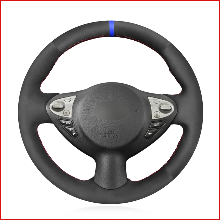 MEWANT черный замшевый кожаный чехол на руль для Infiniti FX FX35 FX37 FX50 QX70 Nissan Juke Maxima 370Z Sentra SV