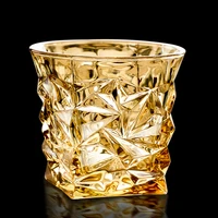 european style household wine glass large crystal glass whiskey cup gold plated distilled beverage brandy beer tea cup tequila