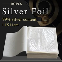 99 99 edible silver leaf real silver foil for food decoration cake painting craft nail ceramics pic
