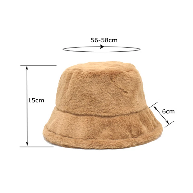 

Women's Hat Solid Faux Fur Warm Millenia Faux Fur Winter Bucket Hat Women's Outdoor Fisherman Hat Panama Ladies Hat