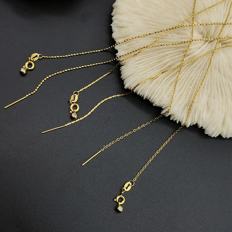 

Wolesale 2Pcs Magical Necklace Chain 45cm Long Exquisite Stainless Steel Adjustable Link Chain For Making Necklace Jewelry 2021