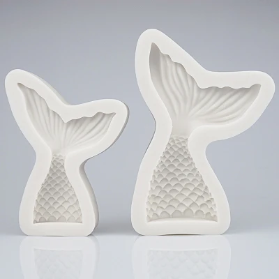 Fishtail Mermaid Tail DIY Fondant Cake Decoration Mold Silicone Handmade Soap Mould Chocolate Moulds baking tools |
