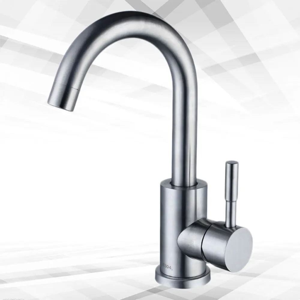 

Kitchen Stainless Steel Wiredrawing Bathroom Single Hole Cool Hot for Home (1150g)