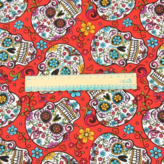 Печать ткань для одежды ручной работы сделай сам красная полуметровая