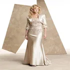 Платье для матери невесты, 2 предмета, кружевное свадебное платье, женское элегантное платье с аппликацией для гостей, платье для матери жениха, vestido madrina