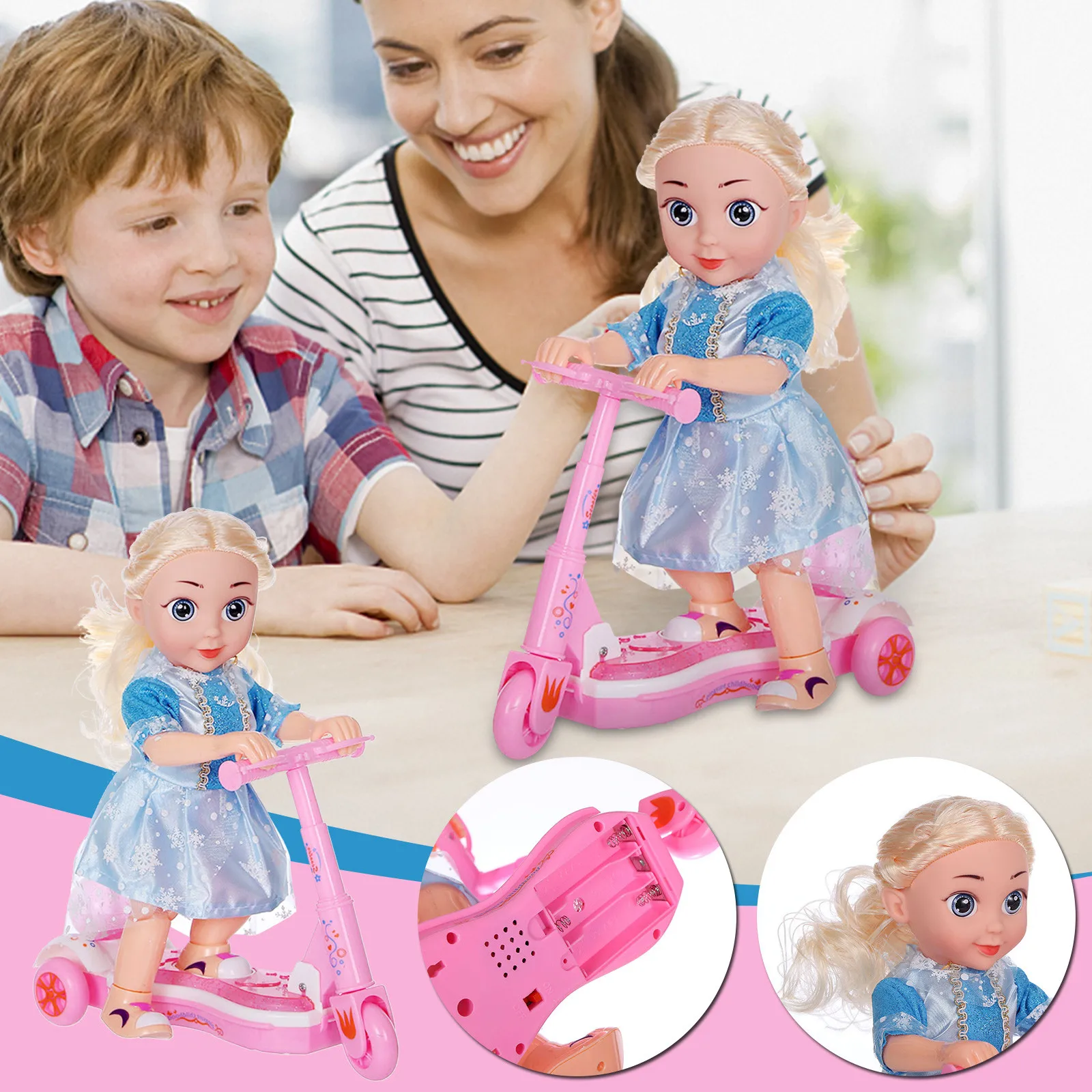 

Милый скутер принцессы солушки, модная Кукла с скутером, игрушка, велосипед, аксессуары, набор игрушек, светящаяся Музыкальная кукла