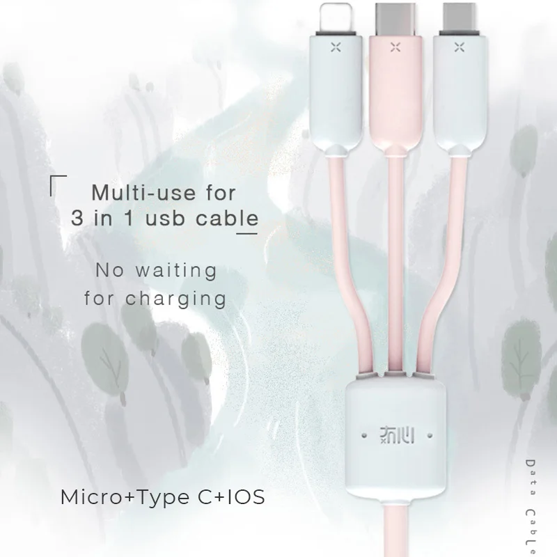 Кабель для передачи данных Maoxin Three-in-one Apple 7 P Android зарядный кабель Type-C