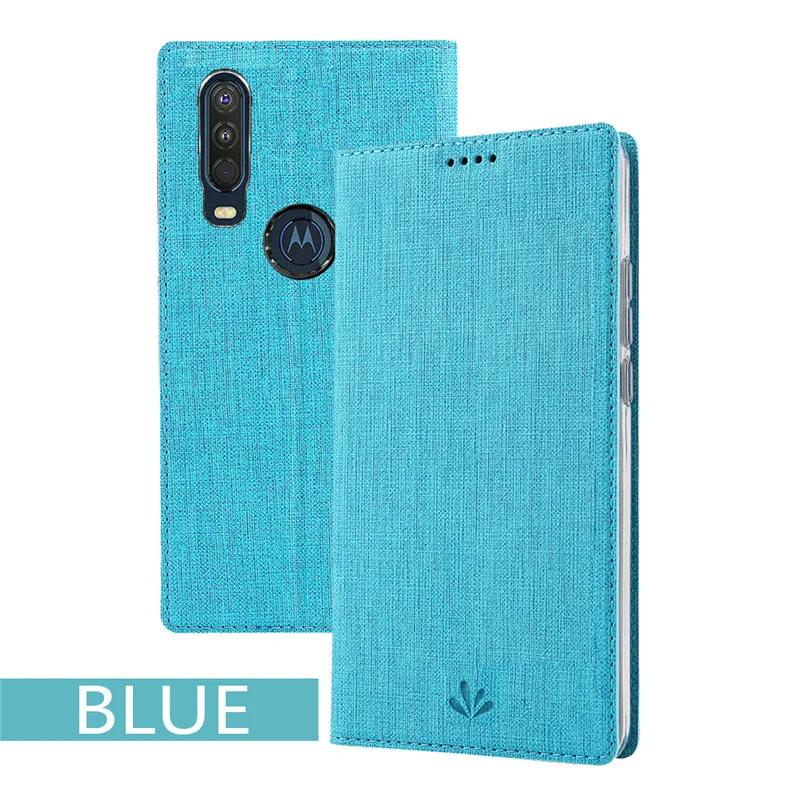 Роскошный автоматический магнитный флип чехол для Motorola MOTO One Action тканевый