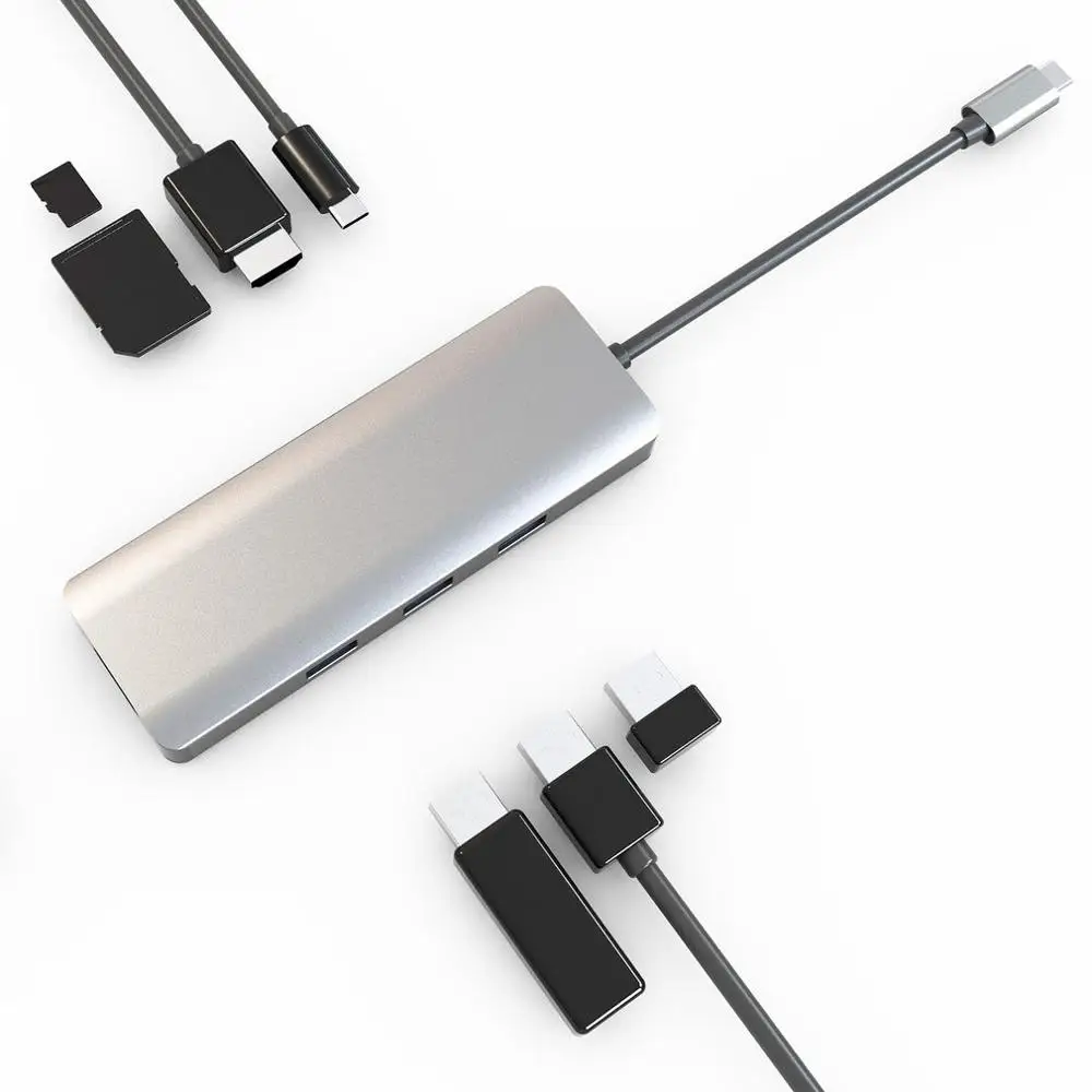 USB 3 0 Type-C концентратор к 4K HDMI VGA 3X Pd зарядный порт с концентратором TF SD считыватель
