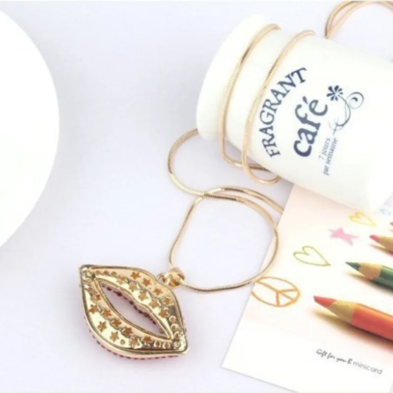 Модное популярное сексуальное ожерелье с красными губами женские ювелирные