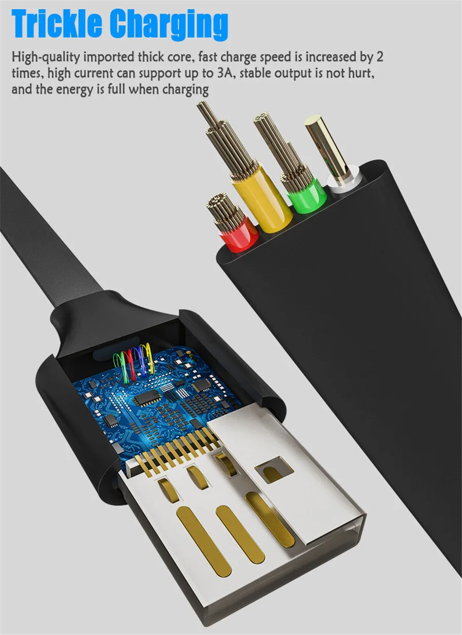 2.4A Fast Charging Type C USB Cable 180 Degree Game Cord for Samsung S10 S9 S8 Mobile Phone Pubg Gaming Wire for Xiaomi Huawei