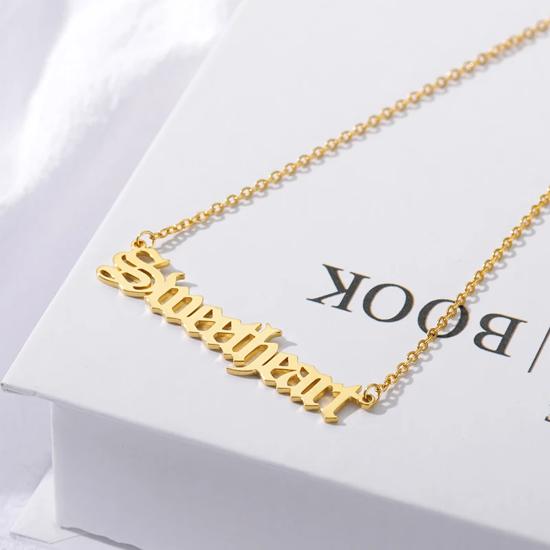 Ожерелье из нержавеющей стали колье пользовательское имя ожерелье для женщин
