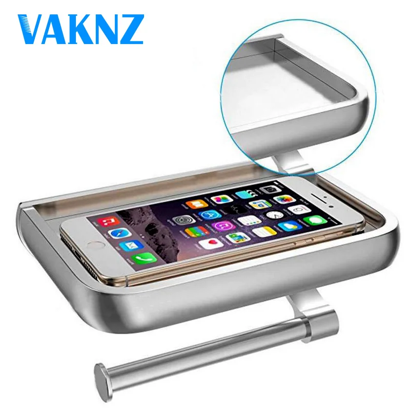 

Genuine Vaknz Toilet Paper Holder Bathroom Accessories Toilet Roll Dispenser With Phone Storage Bathroom Shelf