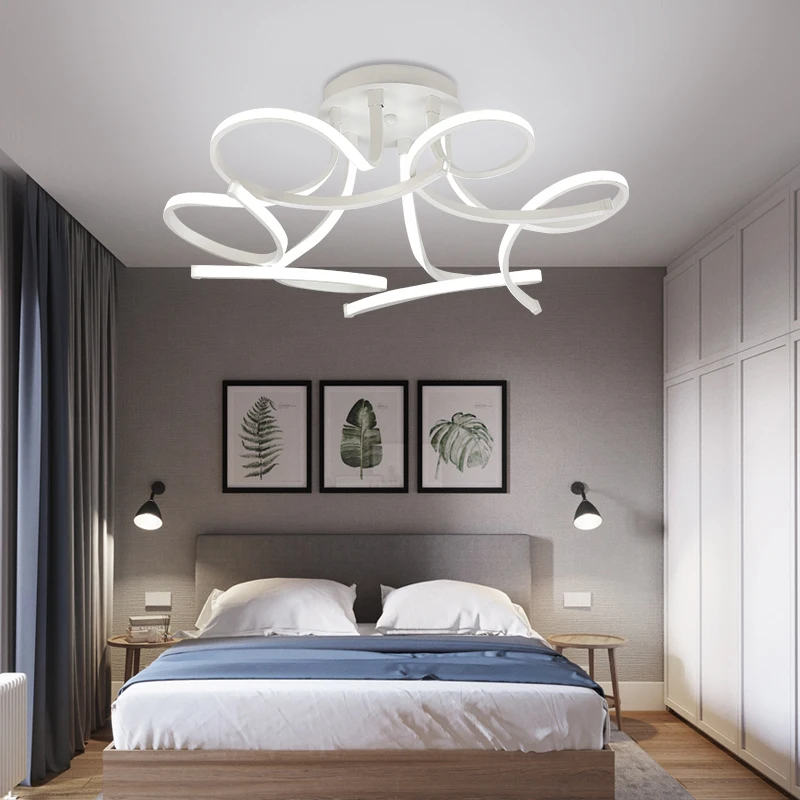 $41.54 Modern Led Ceiling Lights Art Flower Modern White surface mounted Ceiling Lamp For Living Study Room Bedroom Home Decoration