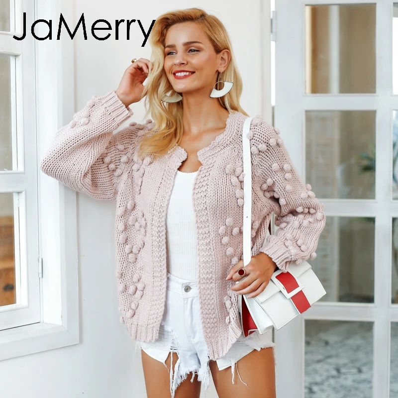 JaMerry Hairball вязаный женский свитер Повседневный длинный рукав с круглым вырезом