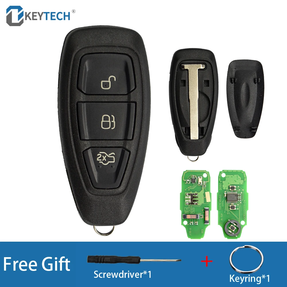 

OkeyTech 3 Buttons Remote Control Car Key For Ford Focus Fiesta Mondeo C-Max Kuga 2011 2012 2013 2014 2015 KR55 WK48801 433Mhz