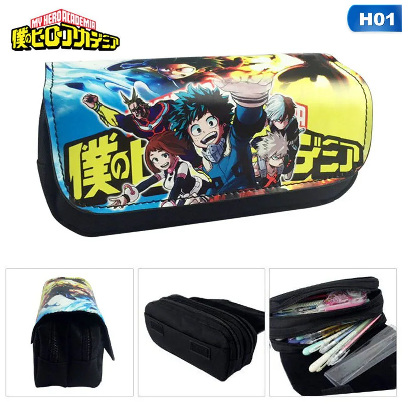 

My Hero Academia Zipper Bag Nylon Creative Stationery Bag My Hero College High Capacity Printing School Supplies Pencil Case