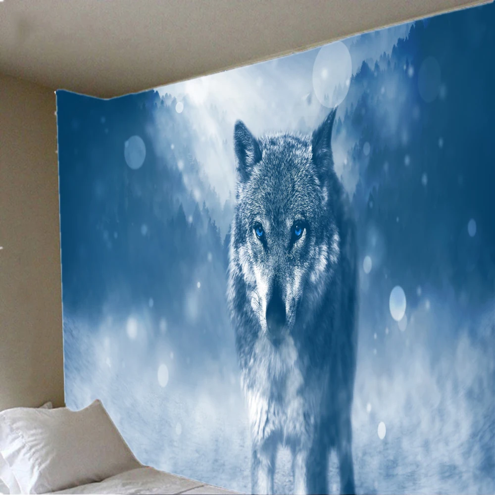 

Wolf Tapestry Wall Hanging Boho Decorative Wall Covering Tapestry Psychedelic Hippie Tapestry Mandala Wall Hangings