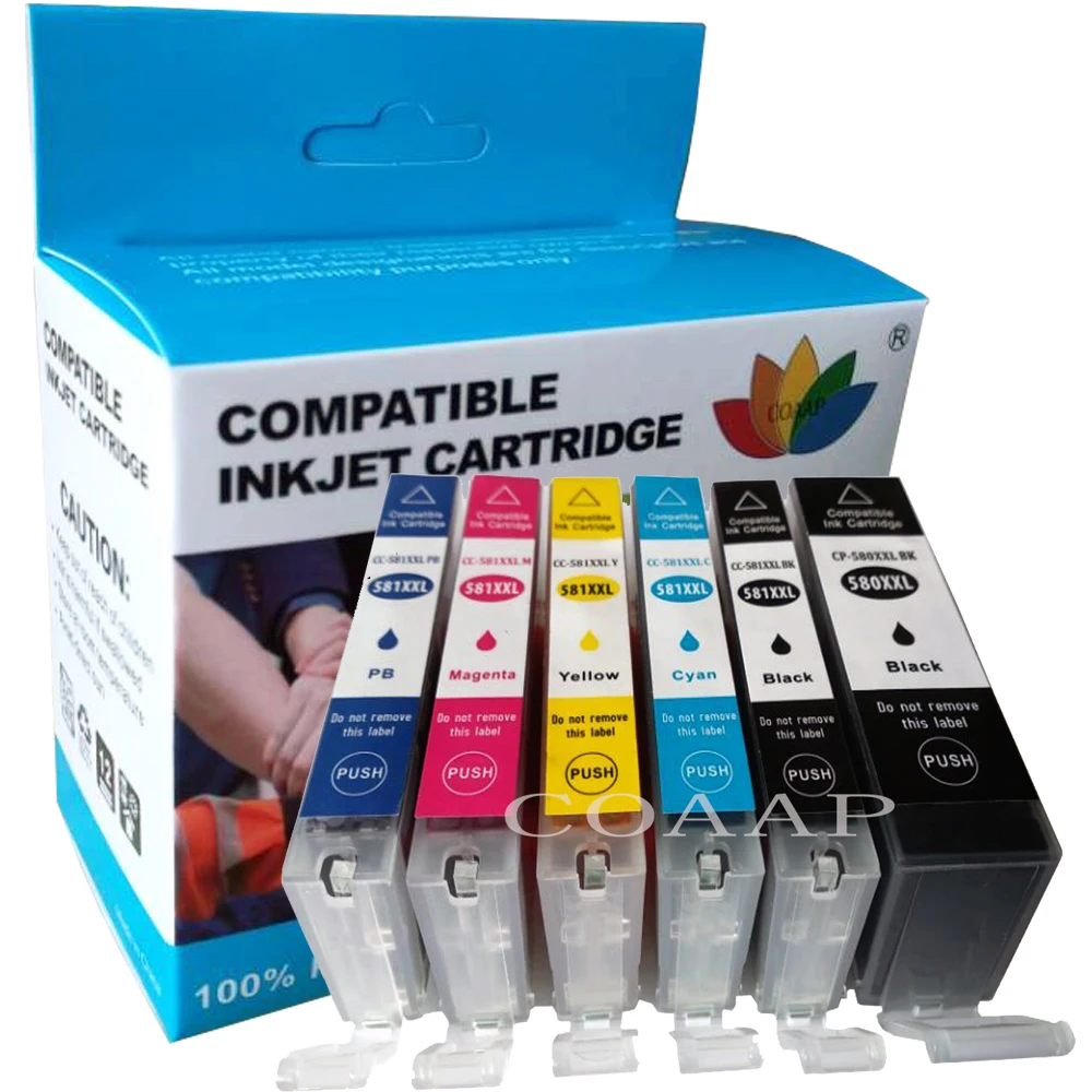 Compatible PGI-580 CLI-581 PGI 580 CLI 581 XL ink cartridge for CANON TR7550 TR8550 TS6150 TS6151 TS8150 TS9150 TS9155 printer