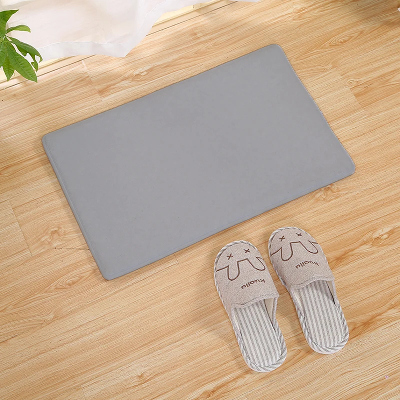 Однотонный абсорбирующий напольный коврик с принтом для ванной нескользящий