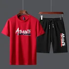 Спортивный костюм мужской из двух предметов, футболка и шорты, брендовая одежда для спорта, лето 2022