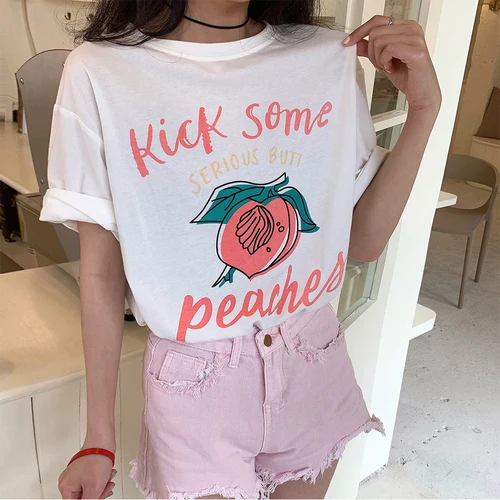 Женская футболка с коротким рукавом Повседневная Свободная универсальная