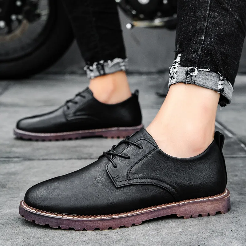 Мужские классические туфли на плоской подошве кожаные свадебные в итальянском