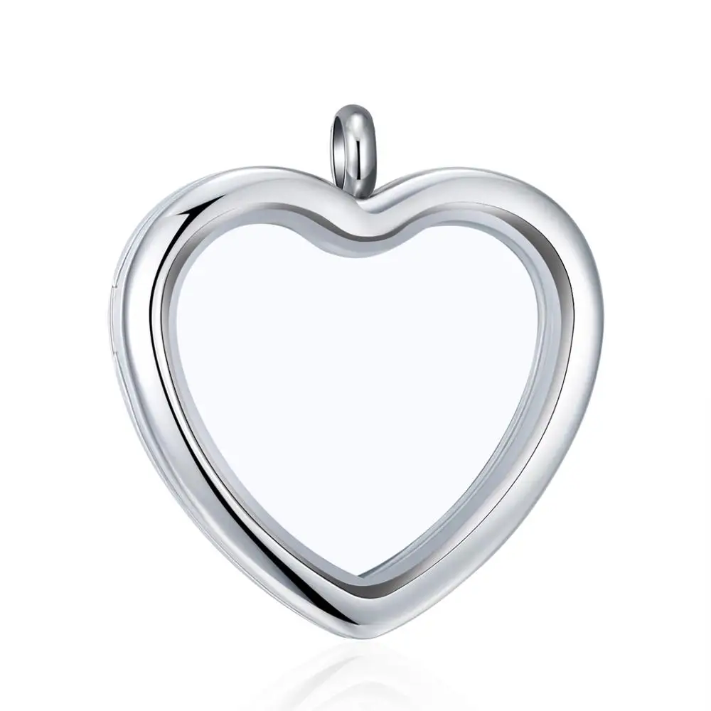 locket 316L магнит из нержавеющей стали 30 мм в форме сердца стеклянные медальоны для пользовательских плавающих шармов Keepsake Рождественский подарок без цепочки и шарма - Окраска металла: locket