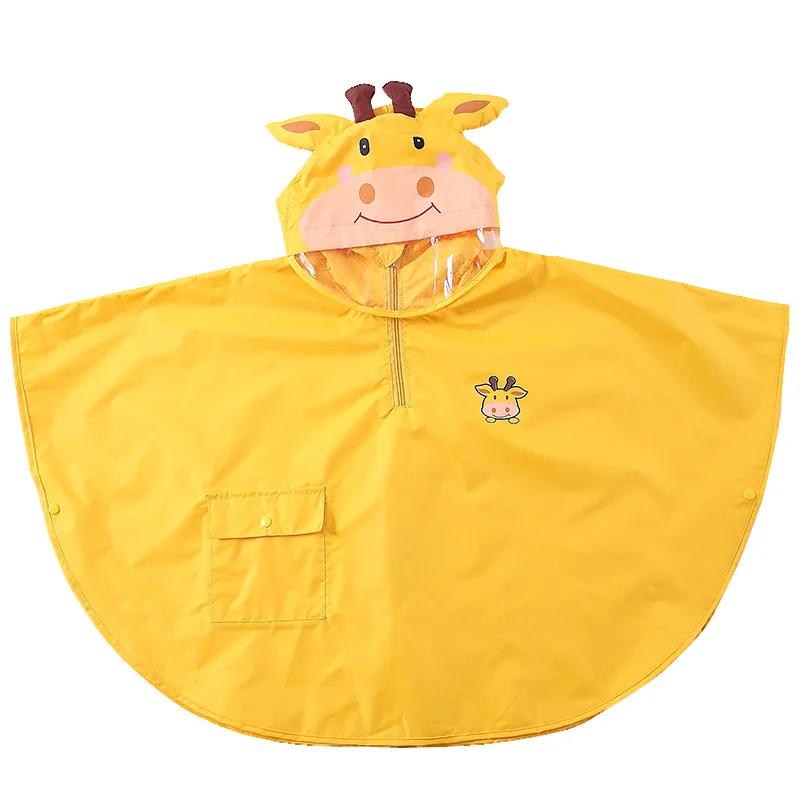 

Cute Yellow Rain Coat Cartoon Child Boy Girl Rain Coat Windproof Waterproof Poncho Regenjas Children Rain Gear L