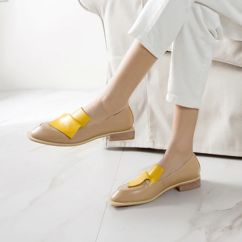 Женские туфли оксфорды из натуральной кожи на плоской подошве|Обувь без каблука|