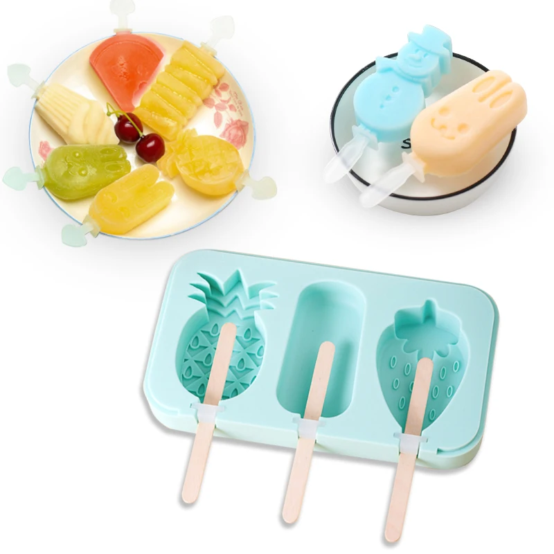 Силиконовая форма для мороженого с крышкой в виде животных желе льда сделай сам