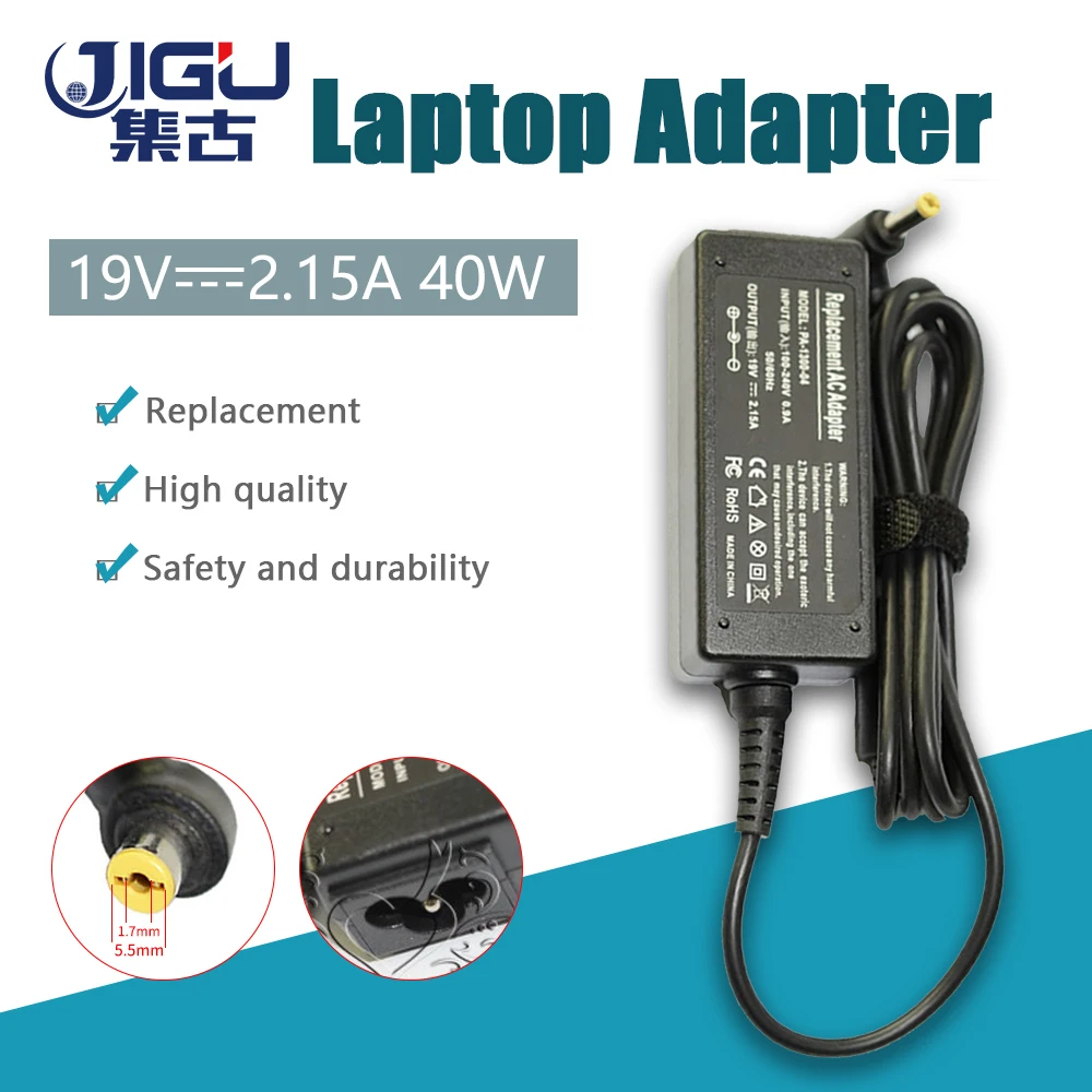 

19V 2.15A 5.5*1.7MM 40W For Acer Aspire One D255 D257 D271 ADP-40TH S5 Chromebook C710 AS1430-4857 NAV50 Laptop Charger Supply