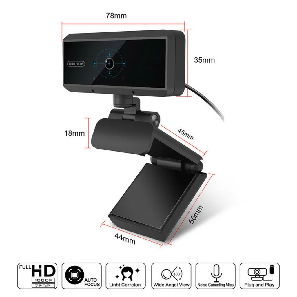 Full HD 1080P Webcam USB Pc Computer Camera with Microphone Driver-free Video for Online Teaching Live Broadcast | Компьютеры и офис