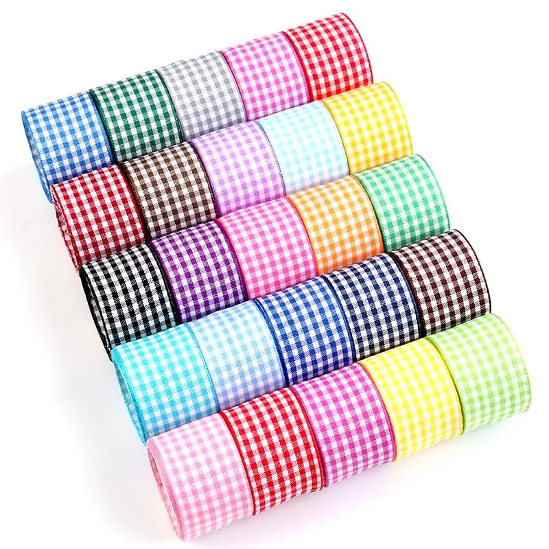 Полиэфирные ленты в клетку 5 ярдов украшения для самодельного изготовления