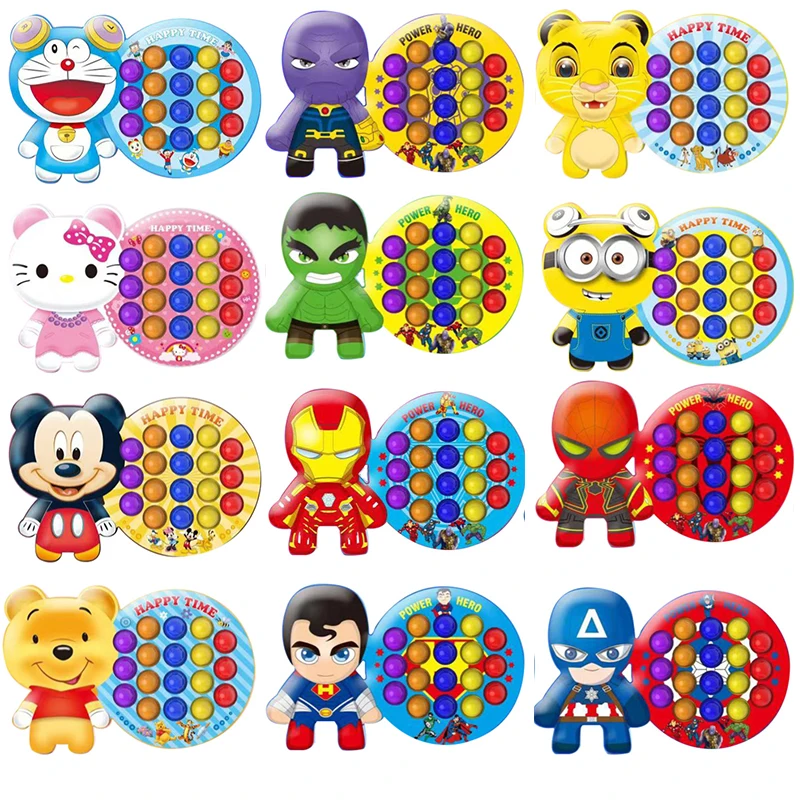 

Marvel Comics Popit Fidget Toys Bags Anti Stress Push Bubble Kawaii Brinquedos Melody Pop Decompression Halloween Christmas Gift