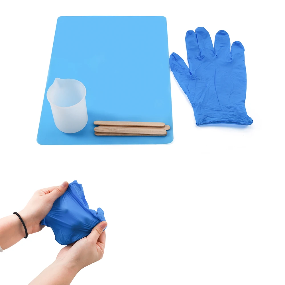 

17 шт./лот, измерительный стаканчик, УФ-полимерные формы, перчатки, силиконовая прокладка для перемешивания, скребок, эпоксидные формы для са...