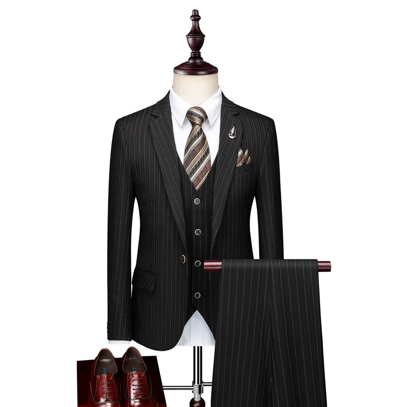 

New Men Suit Professional Small Suit Business Leisure Dress The groom's Best Man three-piece Suit