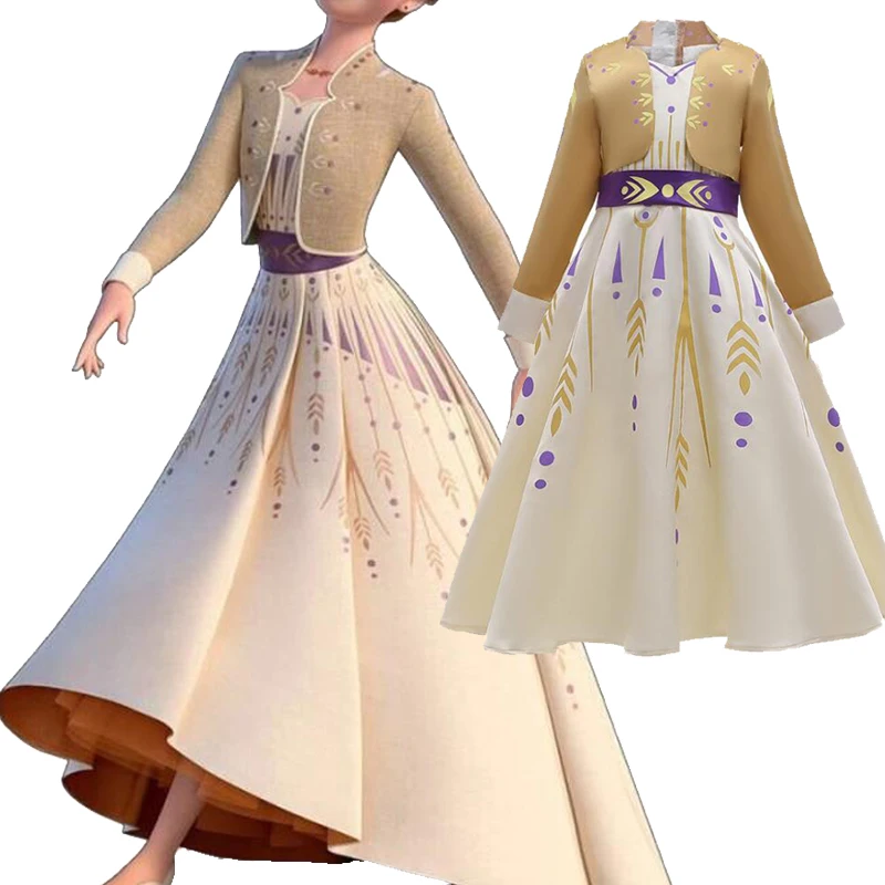 Новый Снежная Королева Анна Эльза 2 платье принцессы детская одежда SetVestidos