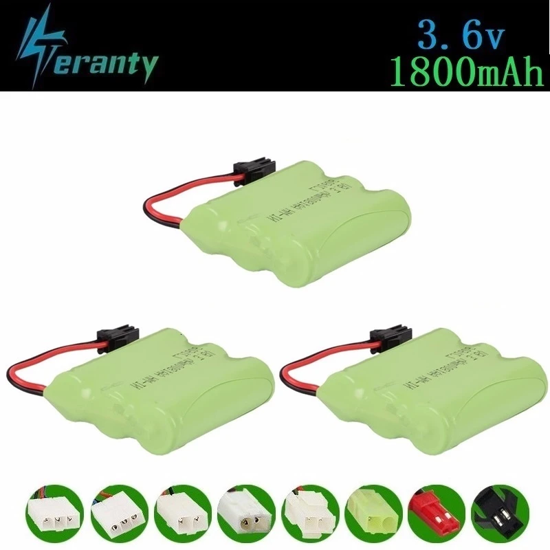 

1800mah 3.6v Rechargeable Battery For Rc toys Cars Tanks Trains RC Robots Guns RC Boats AA 3.6v 700mah NiMH Battery Pack SM Plug