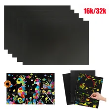 10 шт./компл. 16 K/32 K бумага для скретч Арта Волшебная картина бумага с рисунком палочка для детей обучающая игрушка красочный Рисунок Игрушки