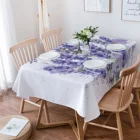 Фиолетовый цветок Лаванда Стрекоза Белый свадебный стол скатерть водонепроницаемый маслостойкий обеденный стол Обложка кухня дома