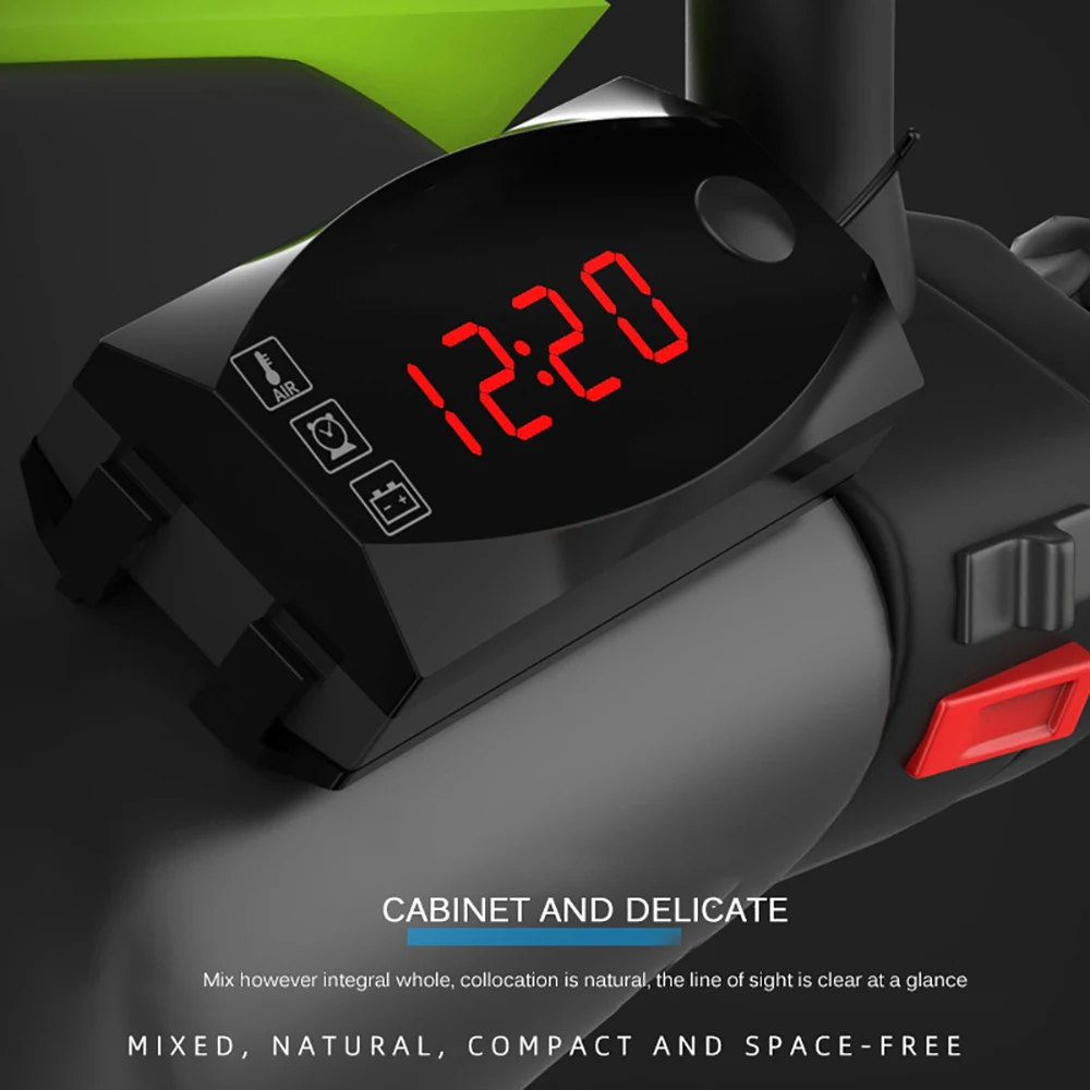 

New 12V 3 in 1 Digital LED Display Meters Voltmeter Clock Thermometer Indicator Gauge Panel Meter For Car Motorcycle