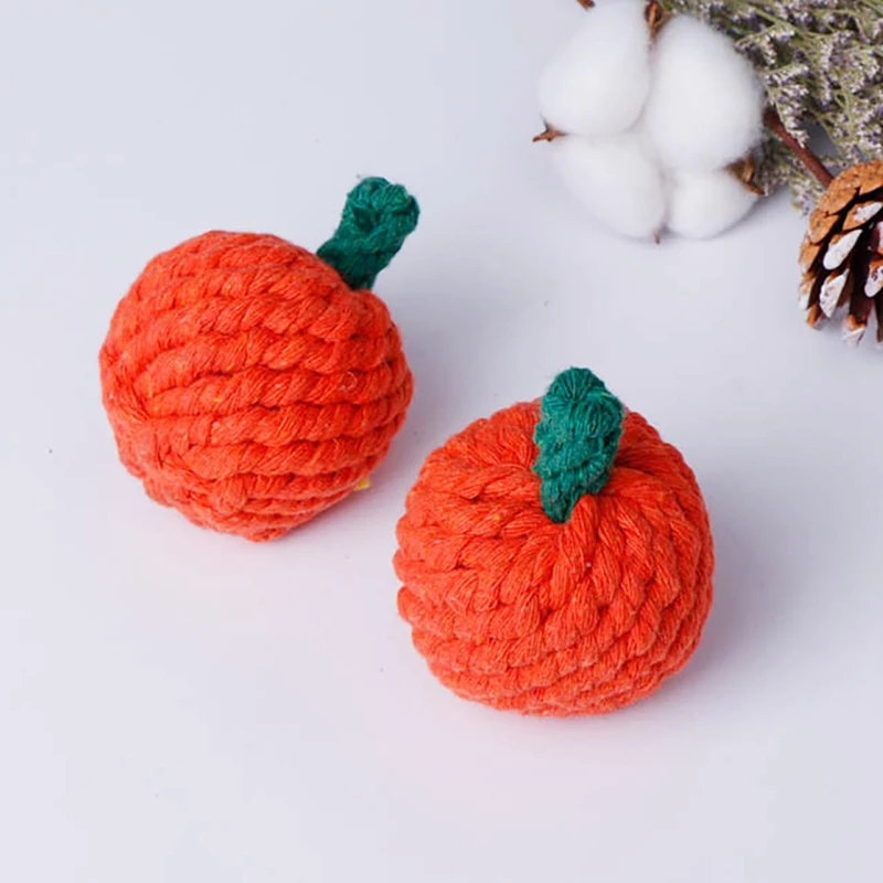 

Pet Dog Chew Toy Interactive Resistant Bite Dog Toy Natural Orange Cotton Rope Material Cleaning Teething Puppy Toys Plaything