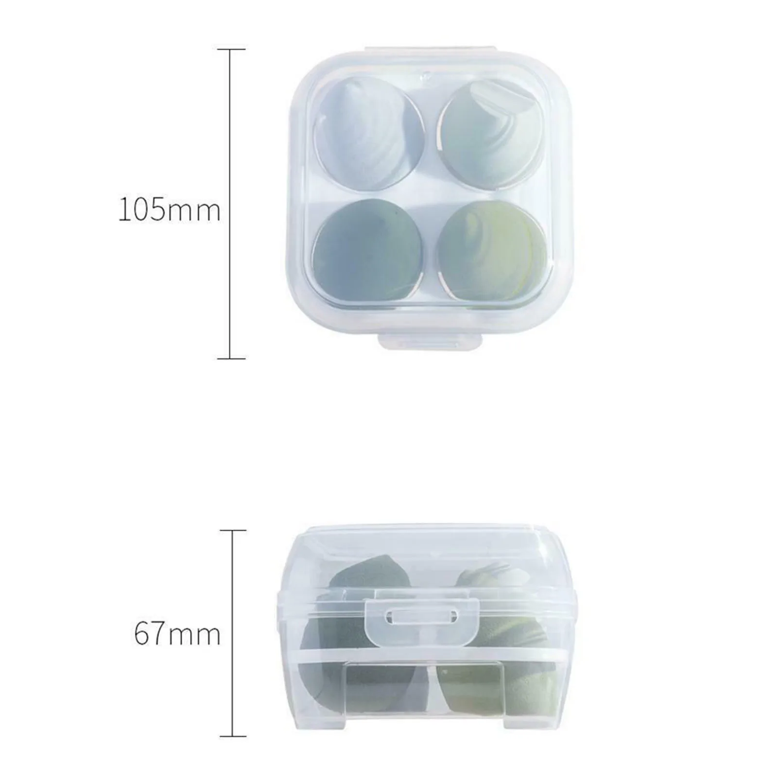

4PCS Drop-shaped Makeup Puff with Box Foundation Sponge Egg with Slope 3 Different Shape Beauty Tool for Dry&Wet SMJ