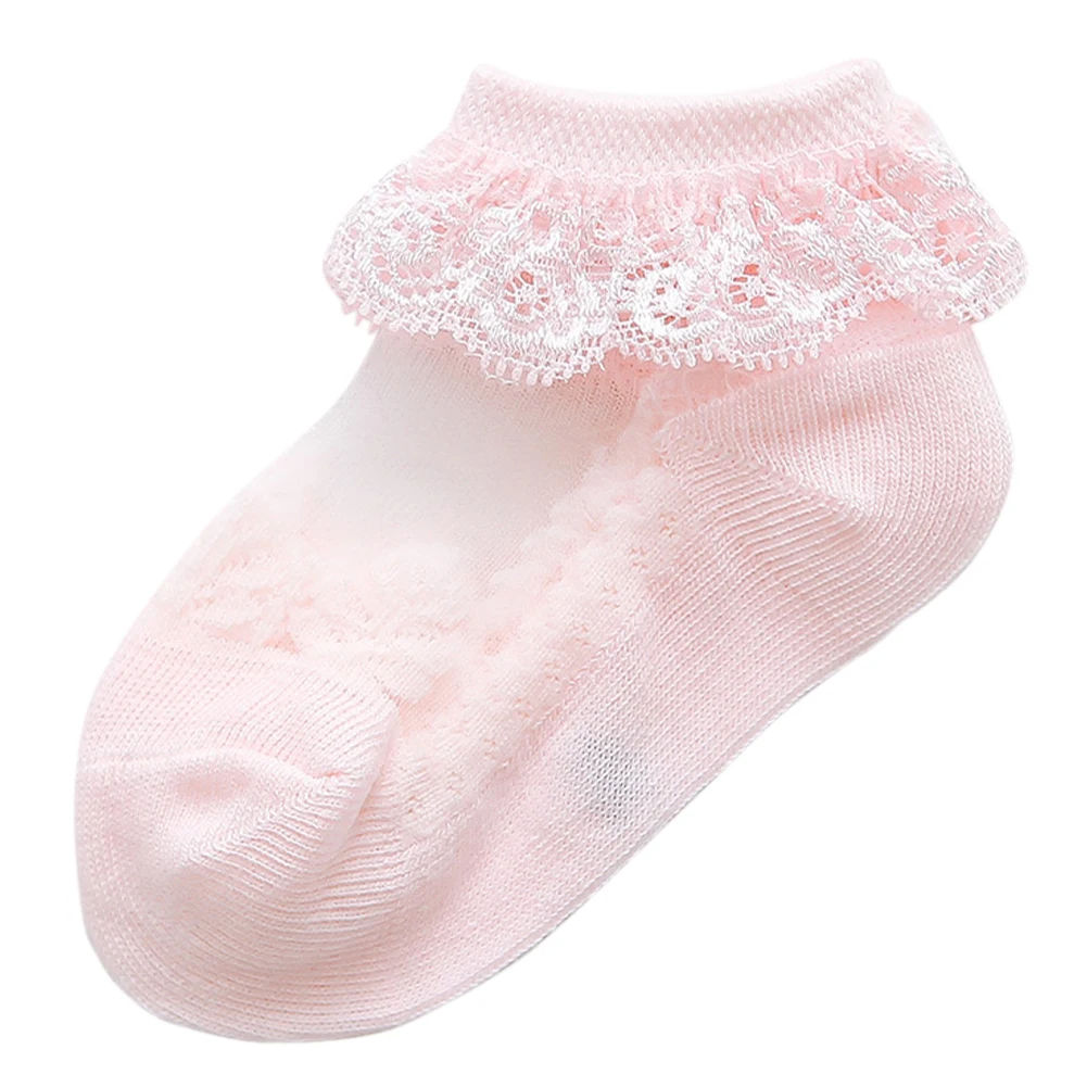 1 пара кружевных газовых гофрированных детских носков до лодыжки бант для