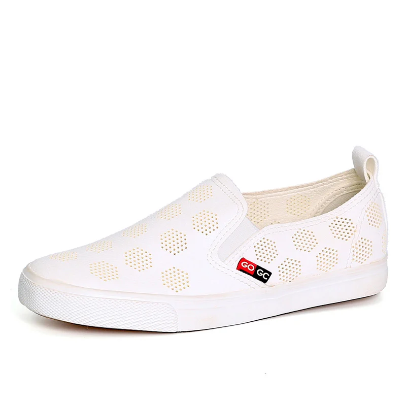 Женские Дышащие туфли с дырками на плоской подошве без застежки летние Осенние