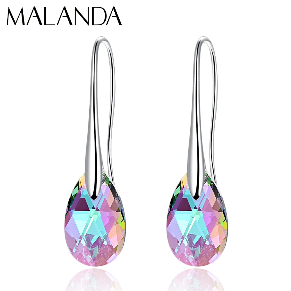 W-Crystal-PARSH Серьги-капли с кристаллами Swarovski для женщин, новая мода, Золотой пирсинг, висячие серьги, свадебные украшения, подарок для девушек - Окраска металла: W-Crystal-PARSH
