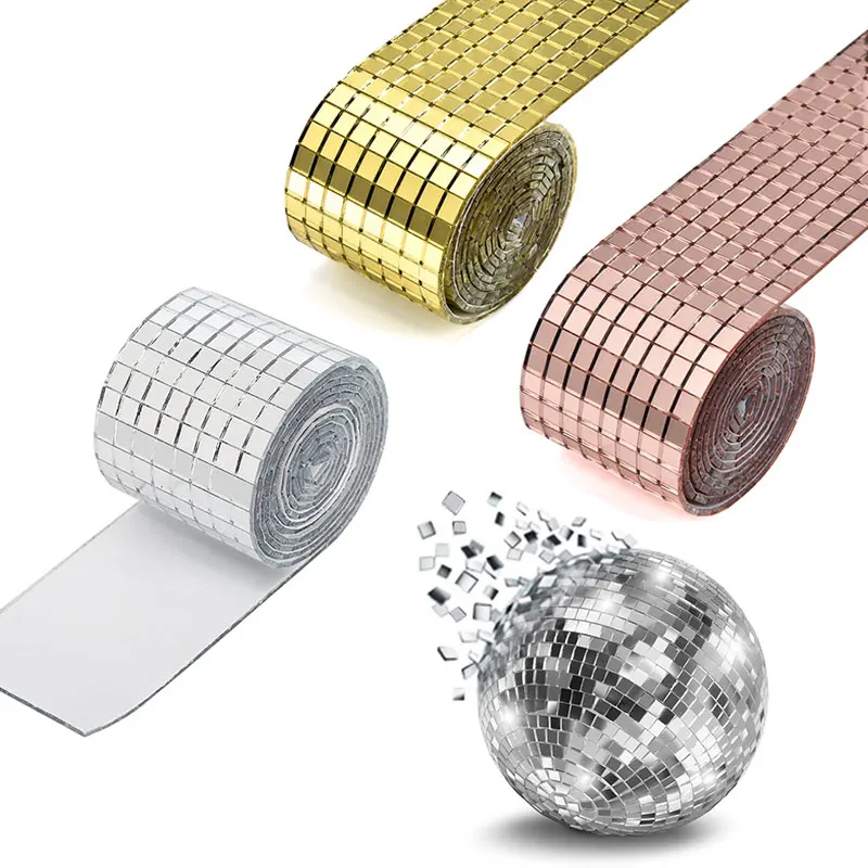 Мини квадратные стеклянные зеркальные мозаичные наклейки самоклеящаяся