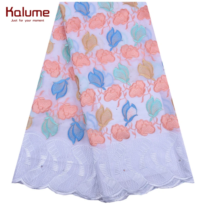 Новое поступление африканская швейцарская хлопковая кружевная ткань Kalume черная